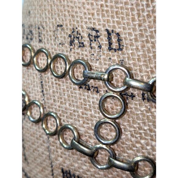 Vintage 2.25" Wide Parallel Loopy Gold Tone Chain Belt 37.5" - Picture 3 of 4